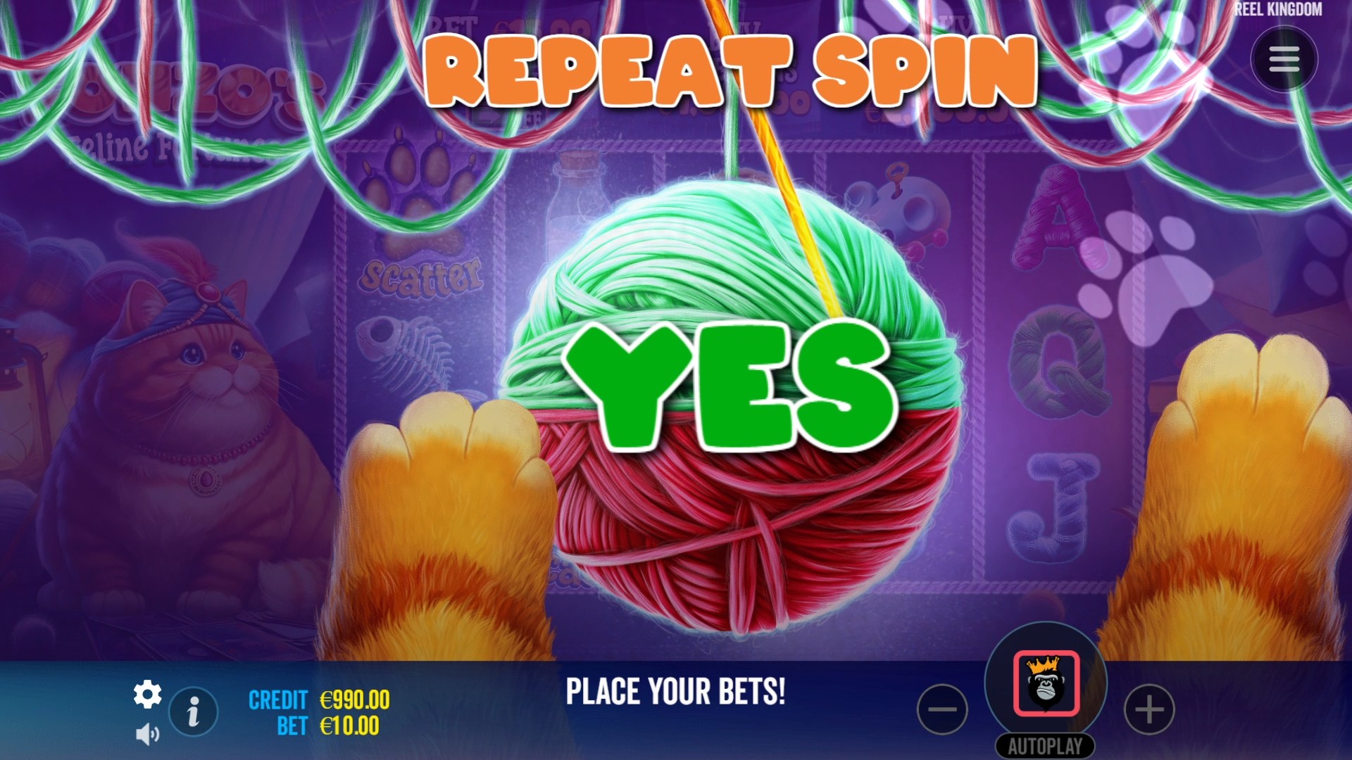 Fonzo's Feline Fortunes - screenshot with slot description 5